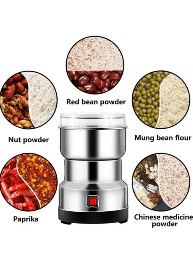 مطحنة كهربائية للقهوة والتوابل مصنوعة من الفولاذ المقاوم للصدأ - محرك قوي، شفرات حادة، مطحنة متعددة الأغراض لحبوب البن والتوابل والمكسرات - Image 2